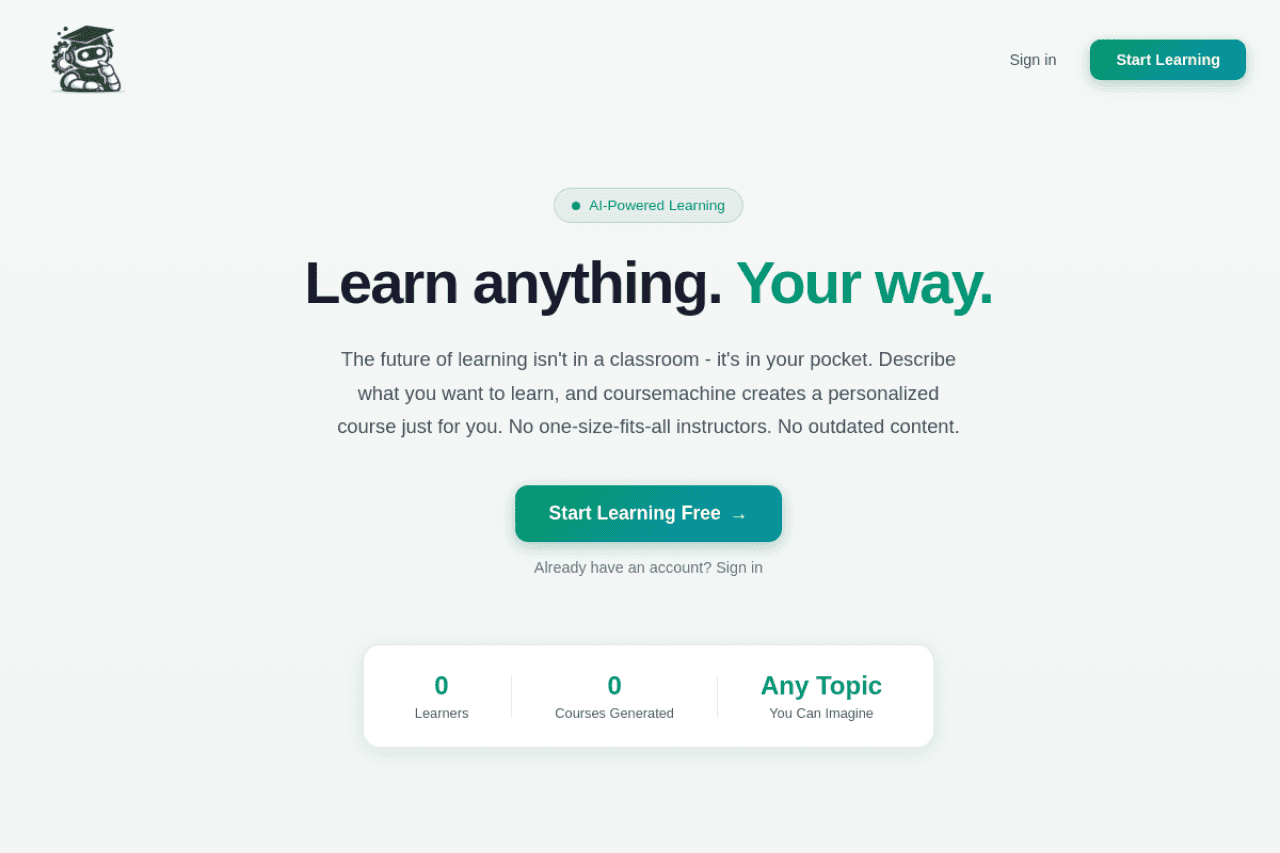 CourseMachine preview
